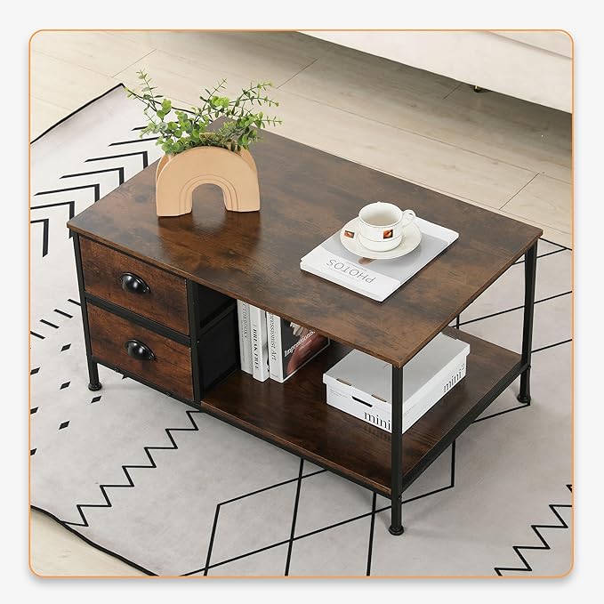 SENIG Coffee Table with Drawers, Coffee Table - Image 8