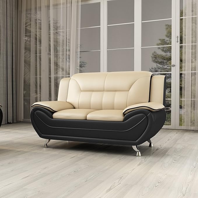 Container Furniture Direct Michael Modern Faux Leather Upholstered Stainless - Image 13