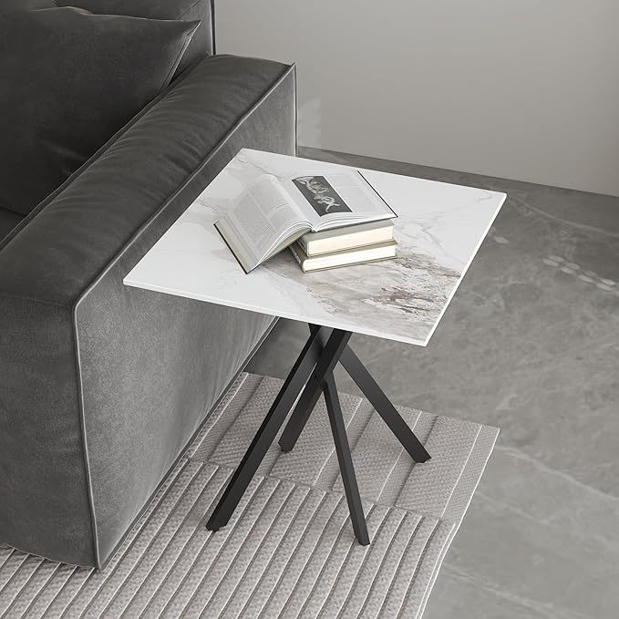 White Marble Side Coffee Table - Image 3