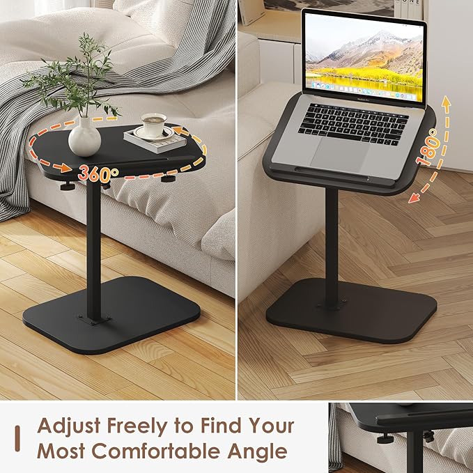 Sofa Couch Arm Table Tv Tray Small Bed Stand C Shaped Side End Tables - Image 3
