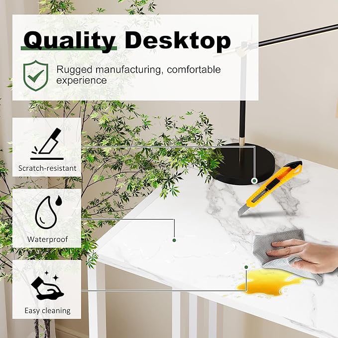 35 inch Folding Small Desk, Writing Gaming Computer Camping Desk - Image 5