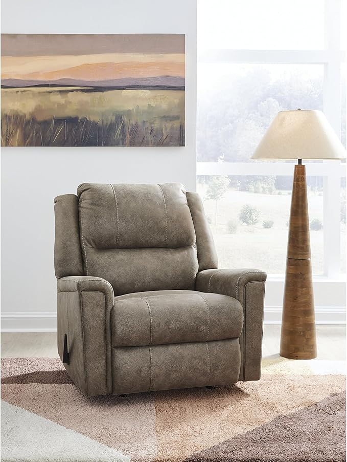 Signature Design by Ashley Skymaker Modern Faux Leather Manual Rocker Recliner by SignatureDesignbyAshley