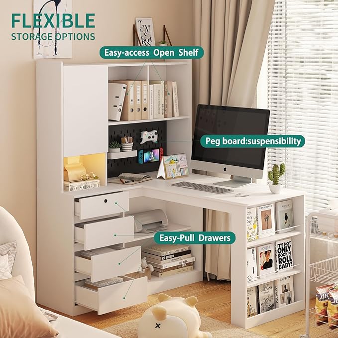 KEIKI L Shaped Home Office Desks - Image 3