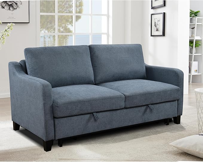 ERYE Modern 3-in-1 Sofa Loveseat Convertible Sleeper Sofabed, Queen Size - Image 2