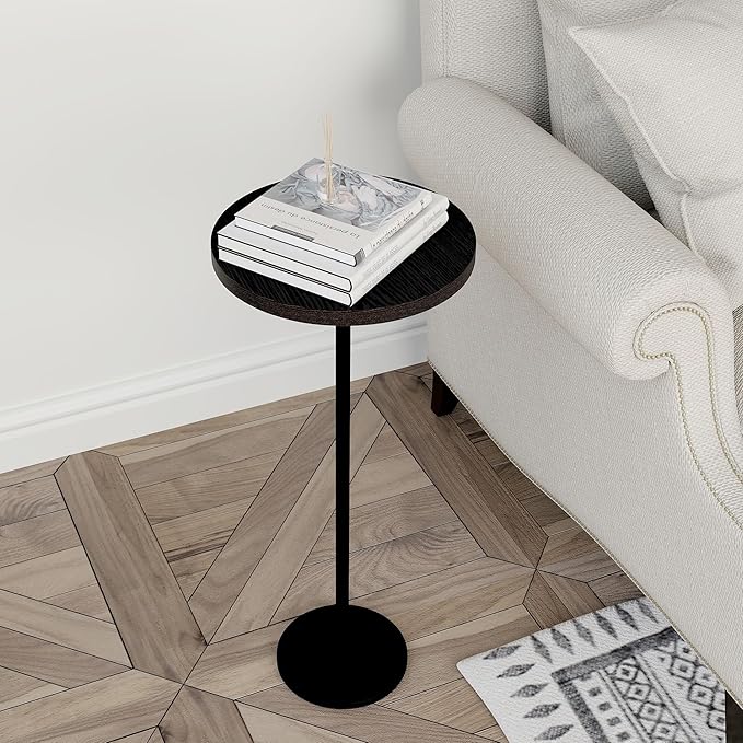 Round Pedestal Table Upgraded Side Black Drink - Image 8