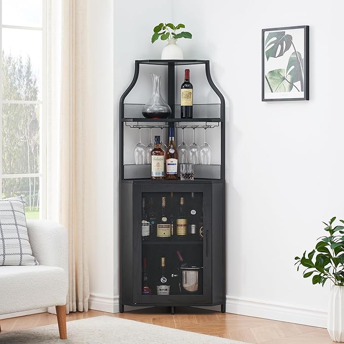 GarveeHome Corner Wine Cabinet - Image 9