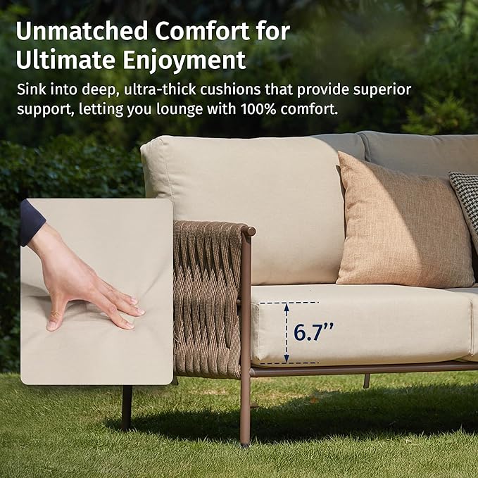 EAST OAK 3-Piece Patio Furniture Set | Life Chatter 4-Seat Outdoor Furniture | - Image 2