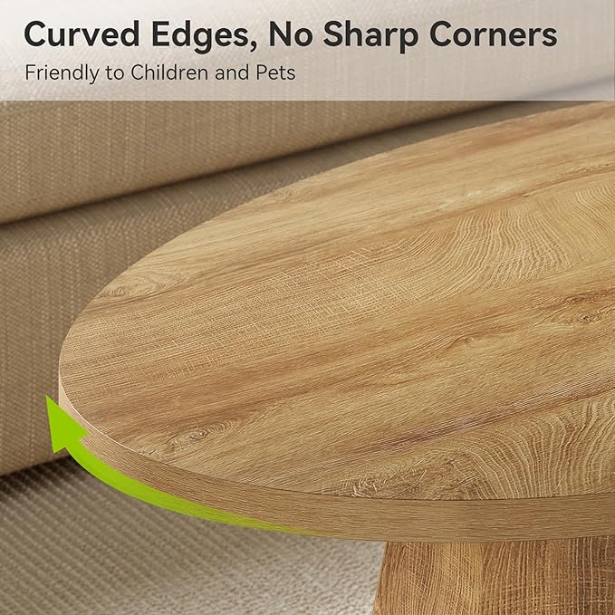 Oval Coffee Table, 47-Inch Living Room Table - Image 6