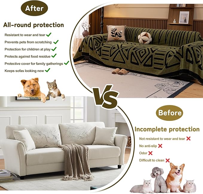 HANDONTIME Olive Green Sofa Covers - Image 6