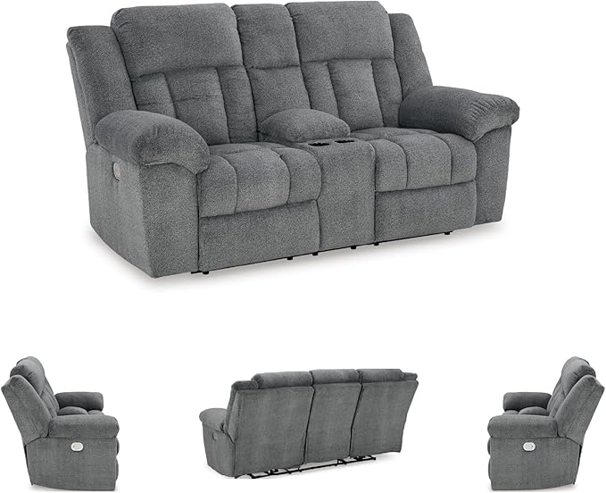 Signature Design by Ashley Tip-Off Modern Wall Hugger Power Reclining Loveseat - Image 8