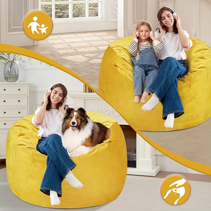 Homguava 3FT Bean Bag Chair: 3' Bean Bags - Image 3