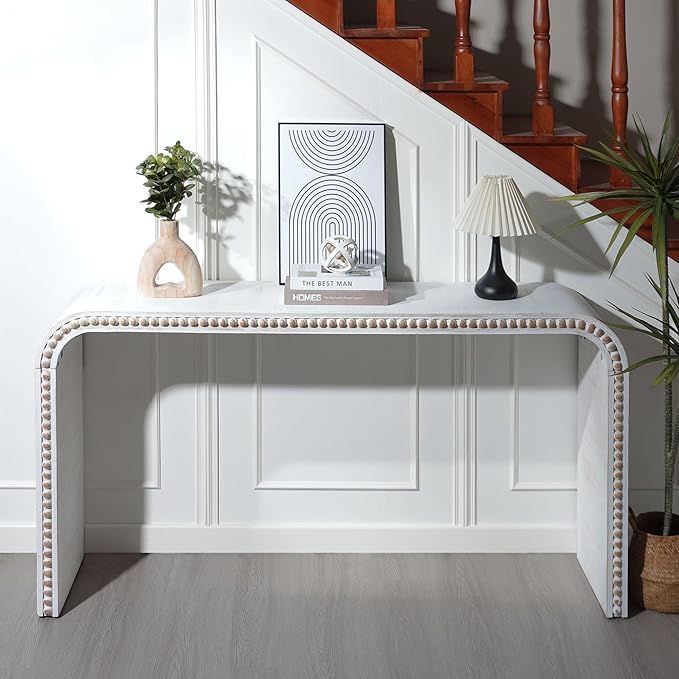 KEIKI Wood Console Table Behind Couch & Sofa, Retro Style - Image 3