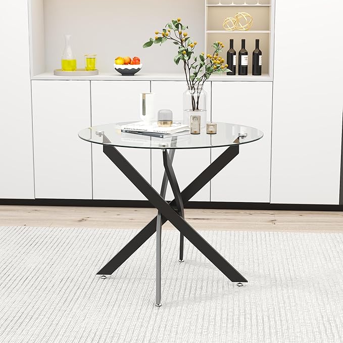 Glass Dining Table Modern Kitchen Table by Goldfan