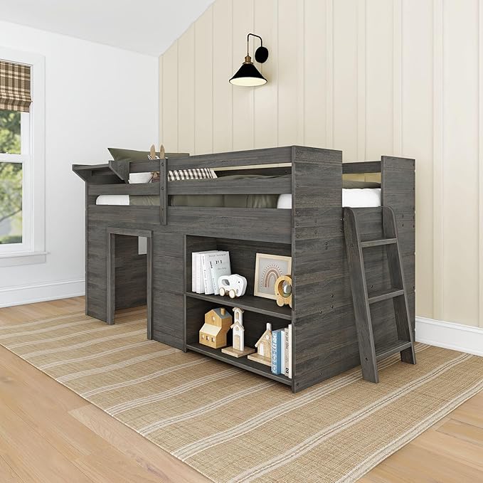 Max & Lily Modern Farmhouse Twin Low Loft Bed by MaxLily