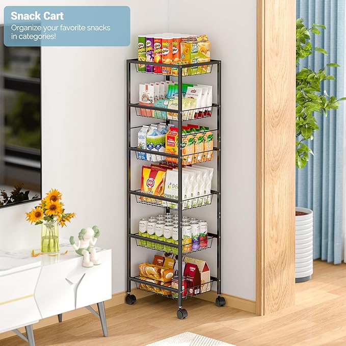Fruit Vegetable Basket for Kitchen, 6 Tier Fruit and Vegetable Storage Cart - Image 7