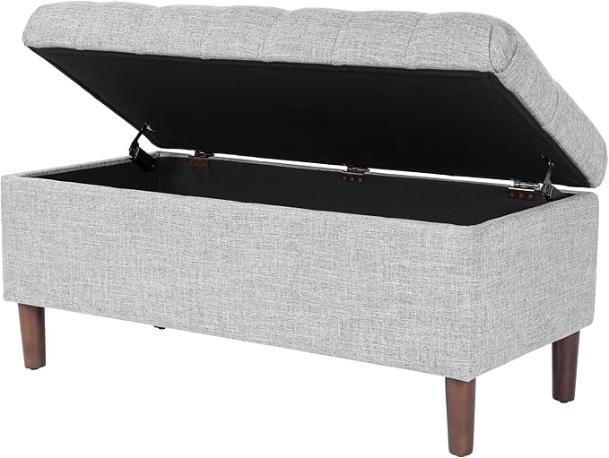 HomePop Home Decor | Tufted Ainsley Button Storage Ottoman Bench - Image 8