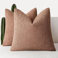 Foindtower Pack of 2 Textured Boucle Throw Pillow Covers Accent Solid Pillow by Foindtower