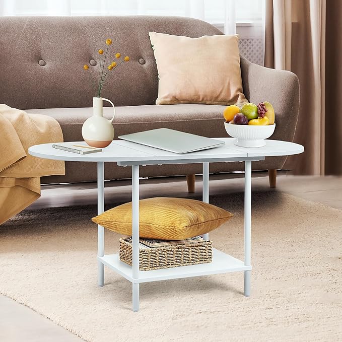 Small Oval Coffee Tables Modern Low Coffee Table - Image 5