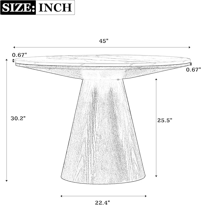 Wooden Kitchen Round Dining Table - Image 2