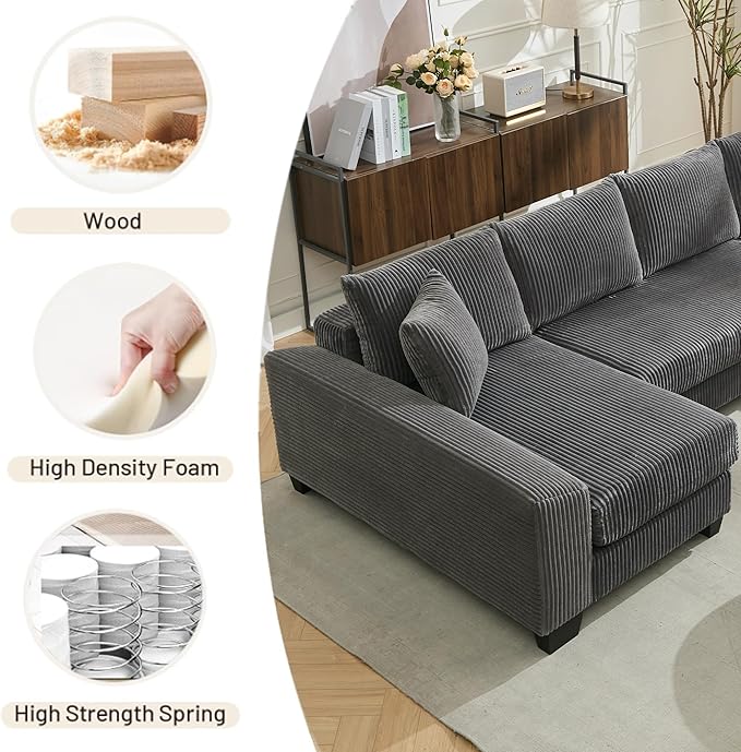 Symmetrical U Shaped Sectional Sofa Convertible Pull Out Sleeper Sofabed - Image 7