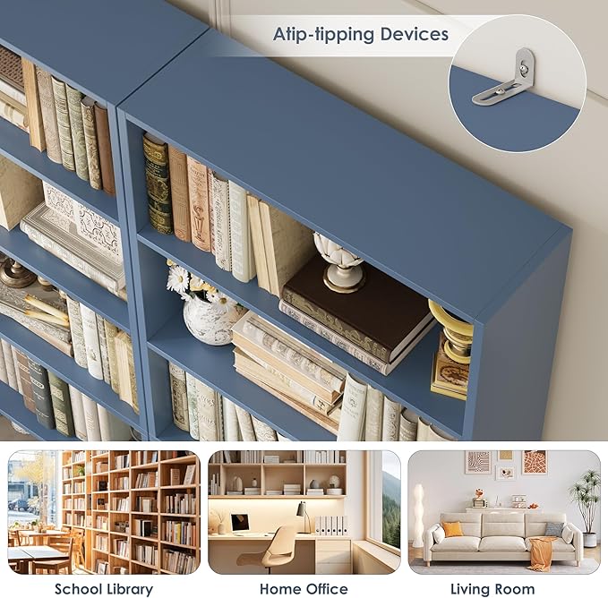 82" Tall Bookshelf, 7-Tier Open Shelves Bookcase, Freestanding Display Storage - Image 7