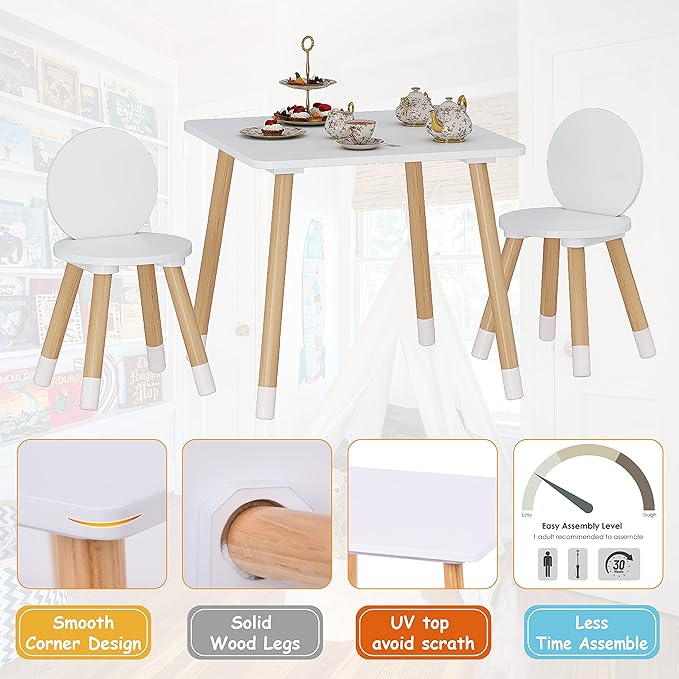 UTEX Kids Table with 2 Chairs Set - Image 5