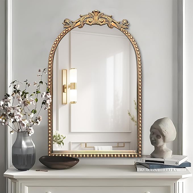 Arendahl Traditional Vintage Arch Mirror, Bedroom Vanity, Over Mantel Fireplace by BAODANFU