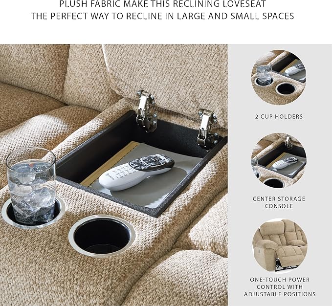 Signature Design by Ashley Tip-Off Classic Wall Hugger Power Reclining Loveseat - Image 5