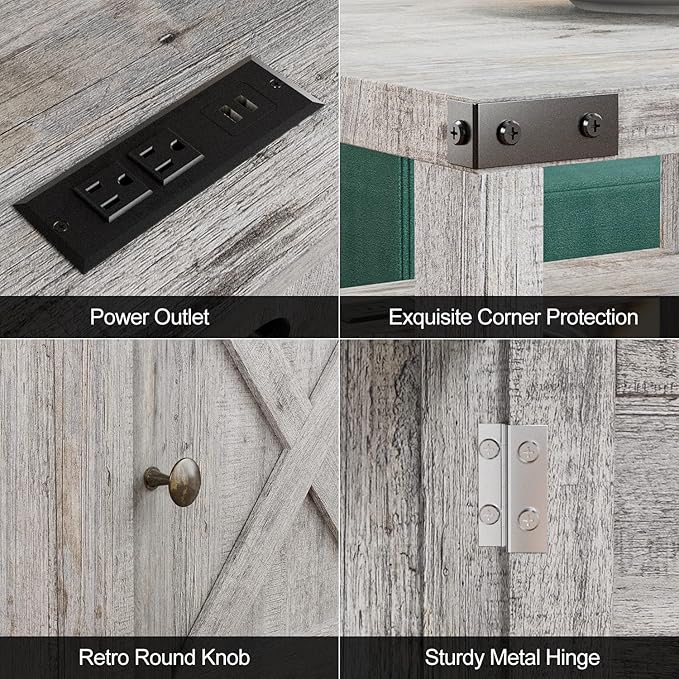Farmhouse Nightstand with Charging Station - Image 6