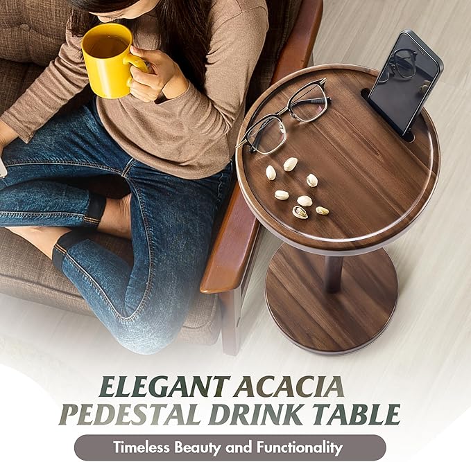 Drink Table, 24.4" Tall Compact Side Table - Image 5
