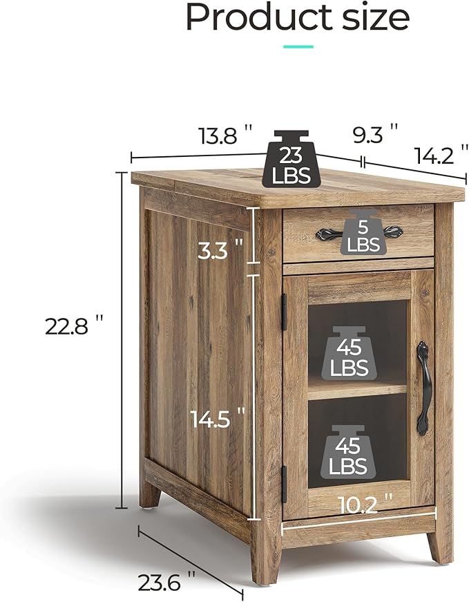 LINSY HOME Farmhouse End Table - Image 3