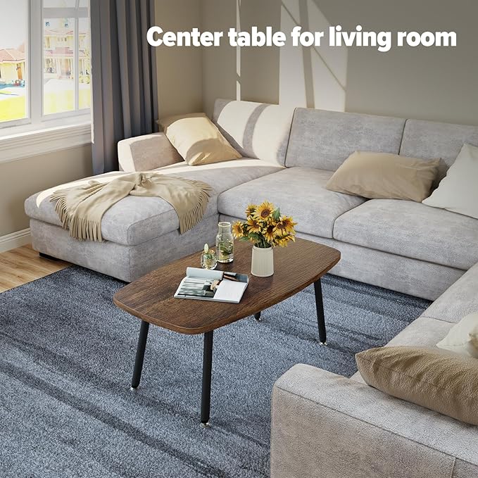 WOHOMO Folding Coffee Table Rustic Small Coffee Tables - Image 6