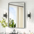 TETOTE Black Mirror for Bathroom 24 x 36 Matte Black Metal Framed Vanity Mirror by TETOTE