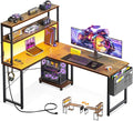 ODK 53 Inch L Shaped Desk with LED Lighting, Reversible Gaming Desk with Power by ODK