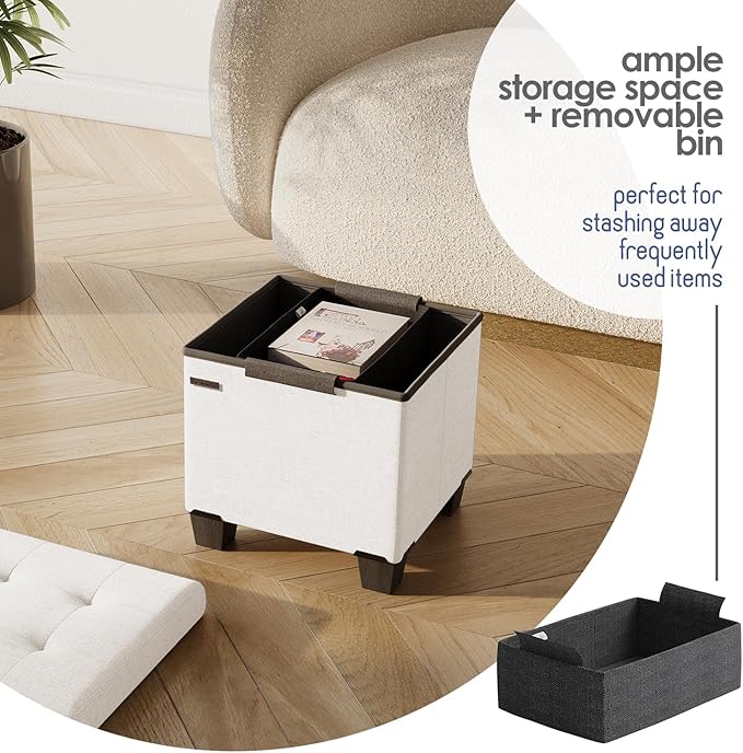 STORAGEBUD Storage Ottoman Cube - Image 3