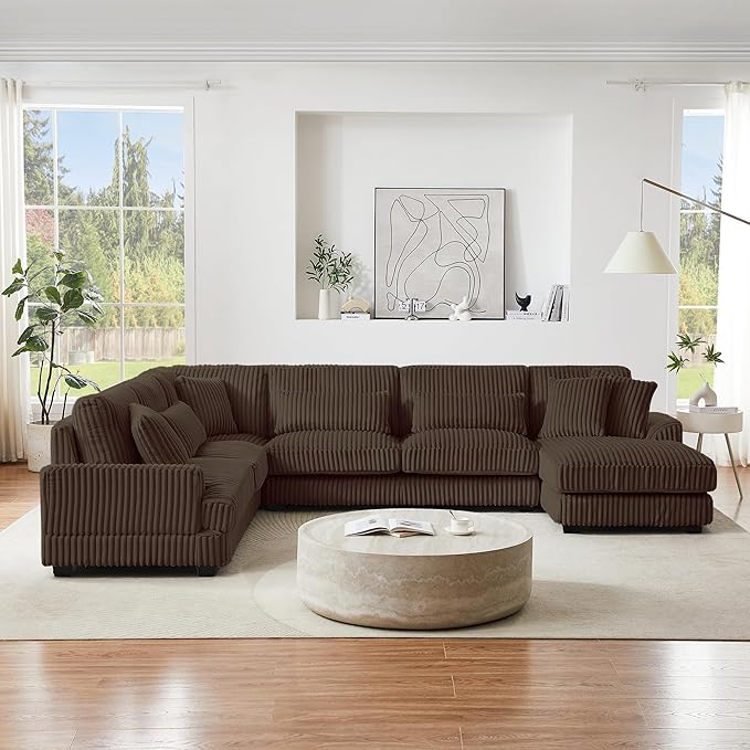 129" Oversized U Shaped Modular Sectional Sofa Couch - Image 3
