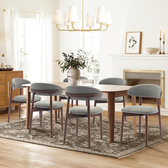 COLAMY Wooden Dining Chairs Set of 2, Modern Fabric Upholstered Kitchen Side - Image 7