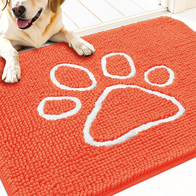 OLANLY Door Mat for Muddy Dog Paws 30x20, Ultra Absorbent Chenille Mud Doormat by OLANLY