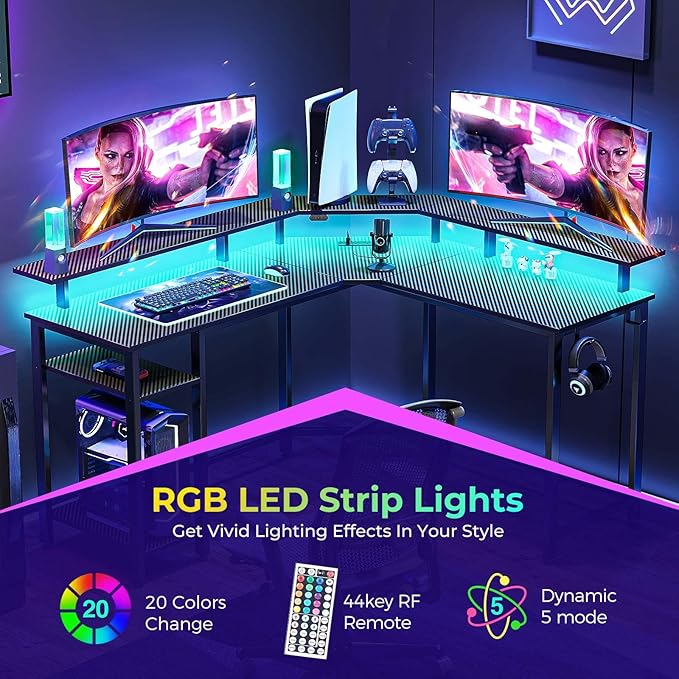 Rolanstar L Shaped Gaming Desk - Image 4