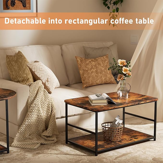 WOHOMO Coffee Table, Mid Century Modern Coffee Table - Image 4