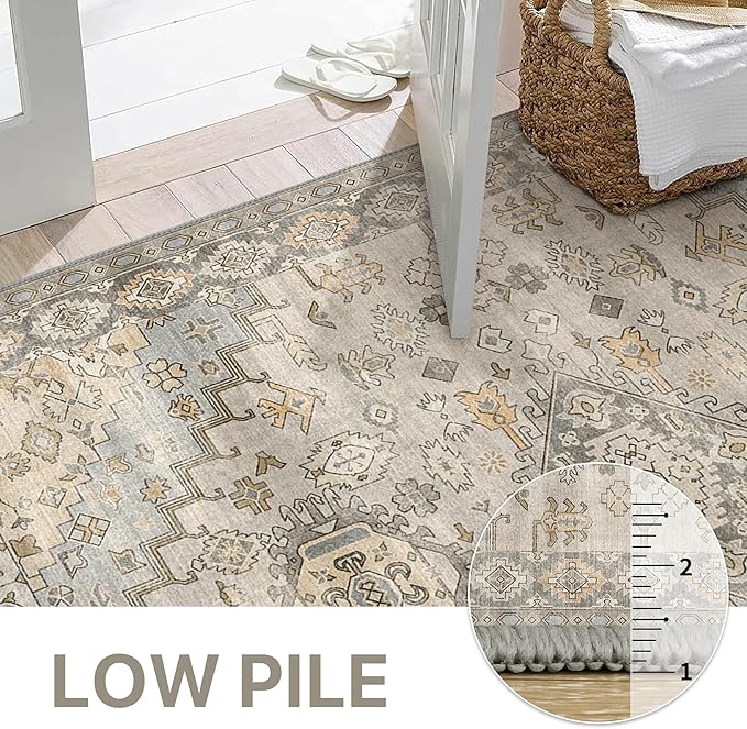 GENIMO Runner Rug 2x10 Machine Washable Non Slip Vintage Hallway Runner Rug - Image 9