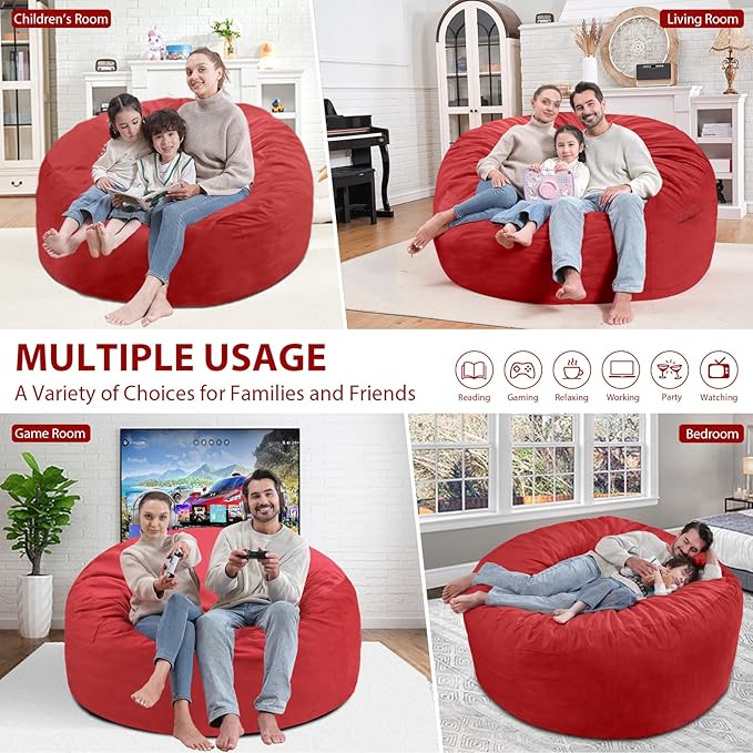 5FT Bean Bag Chair, Large Bean Bag Chairs - Image 4