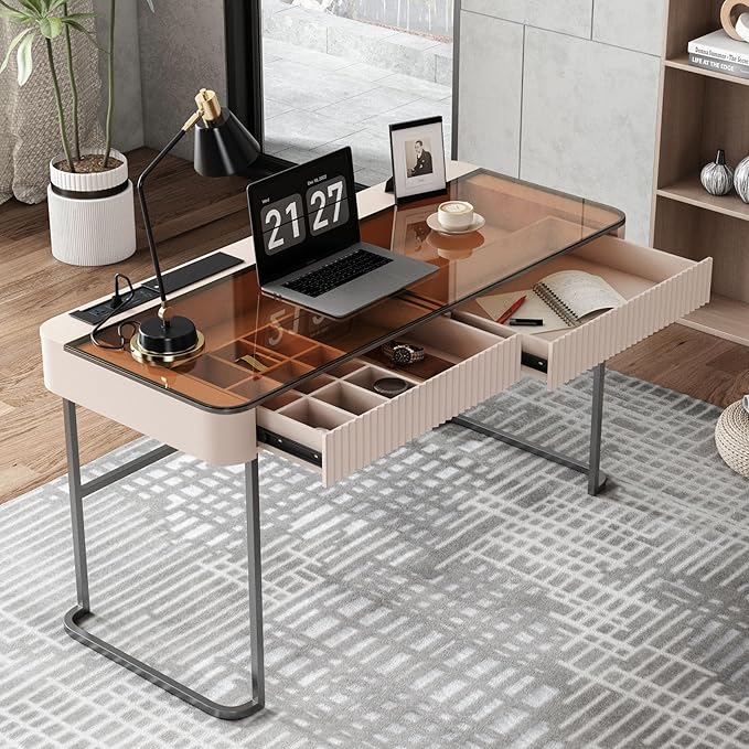 Lartis Home Office Desk Computer Desk Pale Pink Writing Desk by Lartis