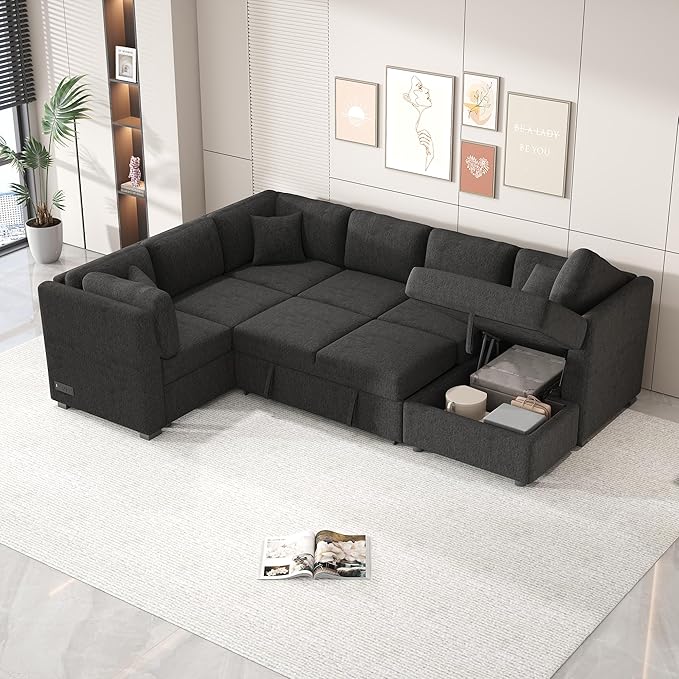 Ball & Cast 108.6" Sleeper Sectional Pull Out Sofa - Image 6