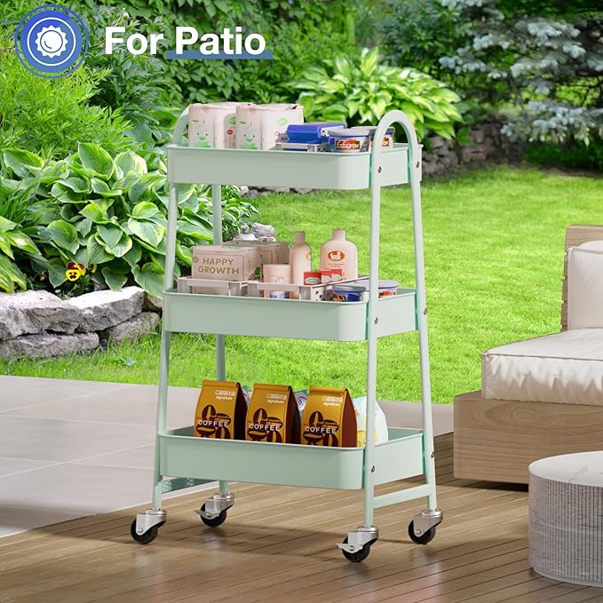 OLIXIS 3 Tier Utility Rolling Cart - Image 8