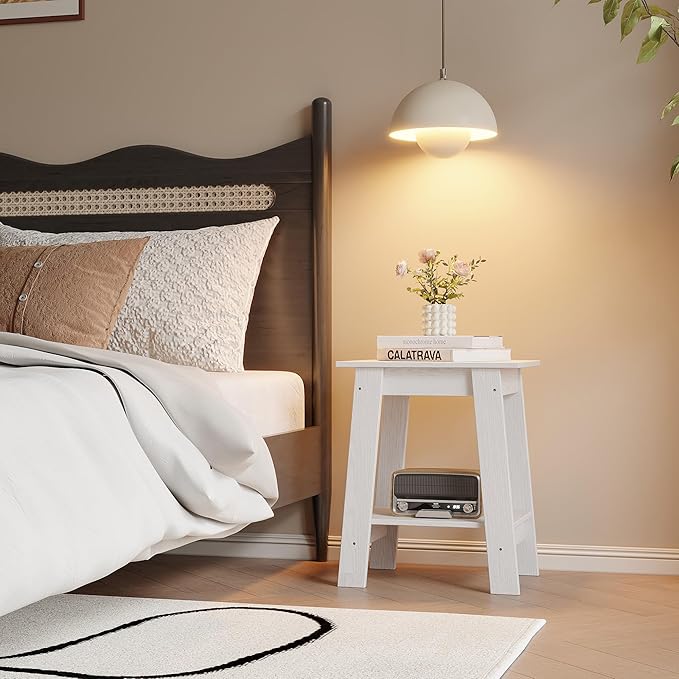 End Table with Double Storage Shelves, Small Space Side Table - Image 4