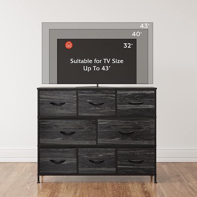 WLIVE 8 Drawer Dresser for Bedroom, Fabric Black Dresser - Image 8
