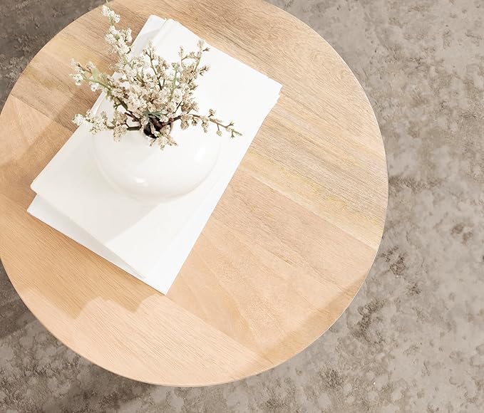 Kate and Laurel Kershaw Modern Round Side Table, Natural Wood, Transitional - Image 5