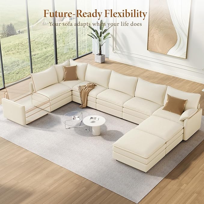 Vesgantti Large Modular Sectional Sofa, Big Comfy Cloud Couch - Image 8
