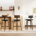IRONCK Counter Height Bar Stools Set of 2, Wood Texture Bent Legs, Mid-Century by IRONCK